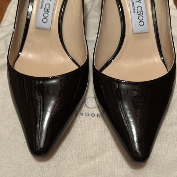 Jimmy Choo Dark Brown Patent Heels - Picture 2 of 8